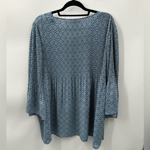 J. Jill Blue Patterned Blouse - Picture 2 of 15